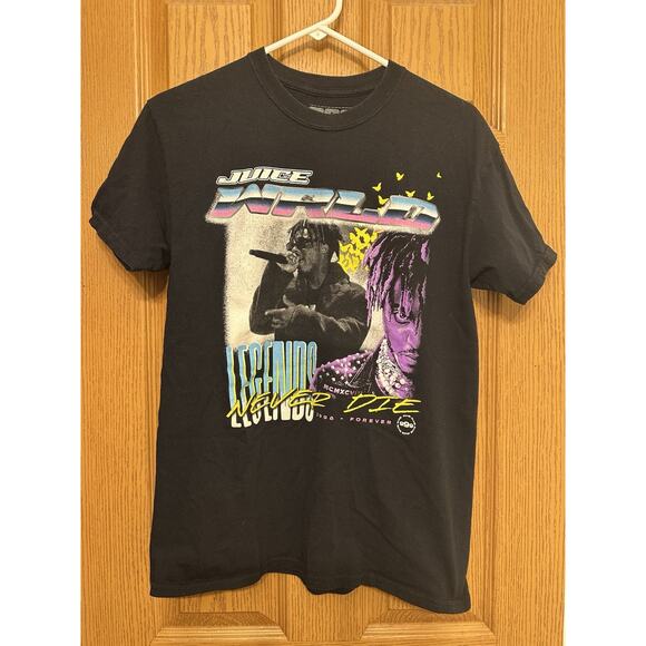 JUICE WRLD Shirt Mens Medium Black Rap Tee Legends Never Die Graphic Hip Hop 999 - Picture 1 of 3
